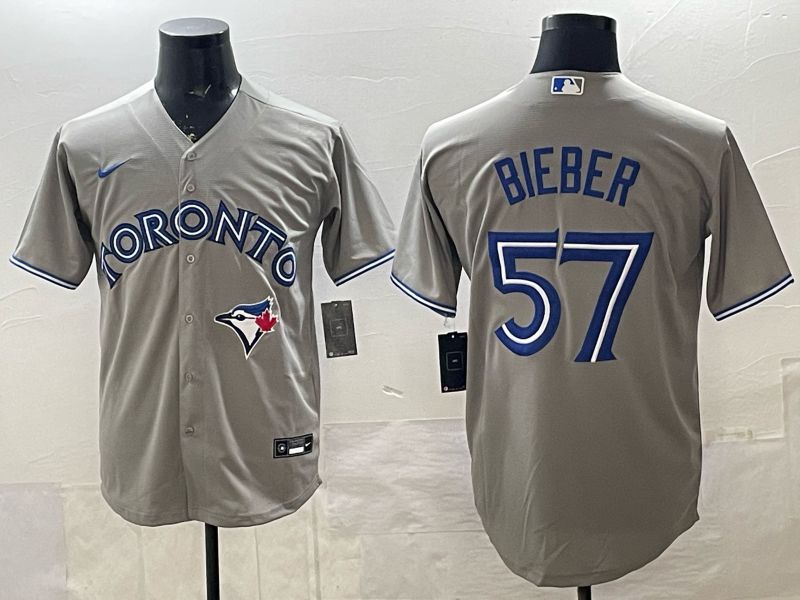Men Toronto Blue Jays #57 Bieber Grey 2026 Nike Game MLB Jersey 001